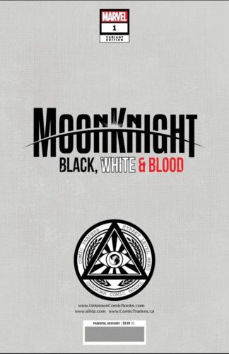 🔥🌙 MOON KNIGHT BLACK WHITE BLOOD #1 CREEES Unknown 616 Trade Dress Variant