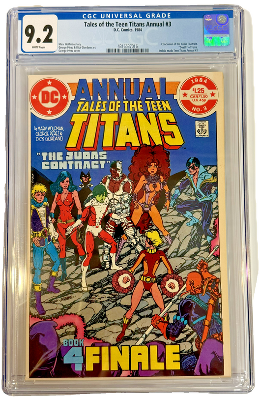 TALES OF THE TEEN TITANS ANNUAL #3  CGC 9.2  "DEATH OF TERRA"