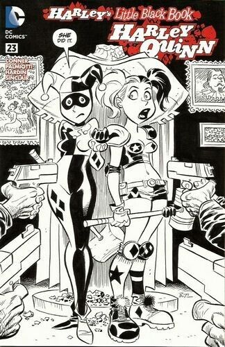 Harley Quinn #23 Harley's Little Black Book Black & White Inked Variant 2016