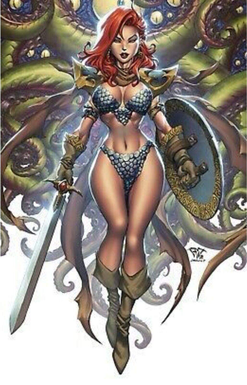 🔥🚨🗡 RED SONJA #3 PAOLO PANTALENA 616 Virgin Variant LTD 500 COA 2021