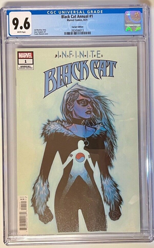 BLACK CAT ANNUAL #1 VARIANT TRAVIS CHAREST COVER 1st APP TIGER DIVISION CGC 9.6!