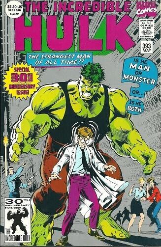 1992 Marvel Comics The Incredible HULK #393 30th Anniversary Foil Cover VF New 