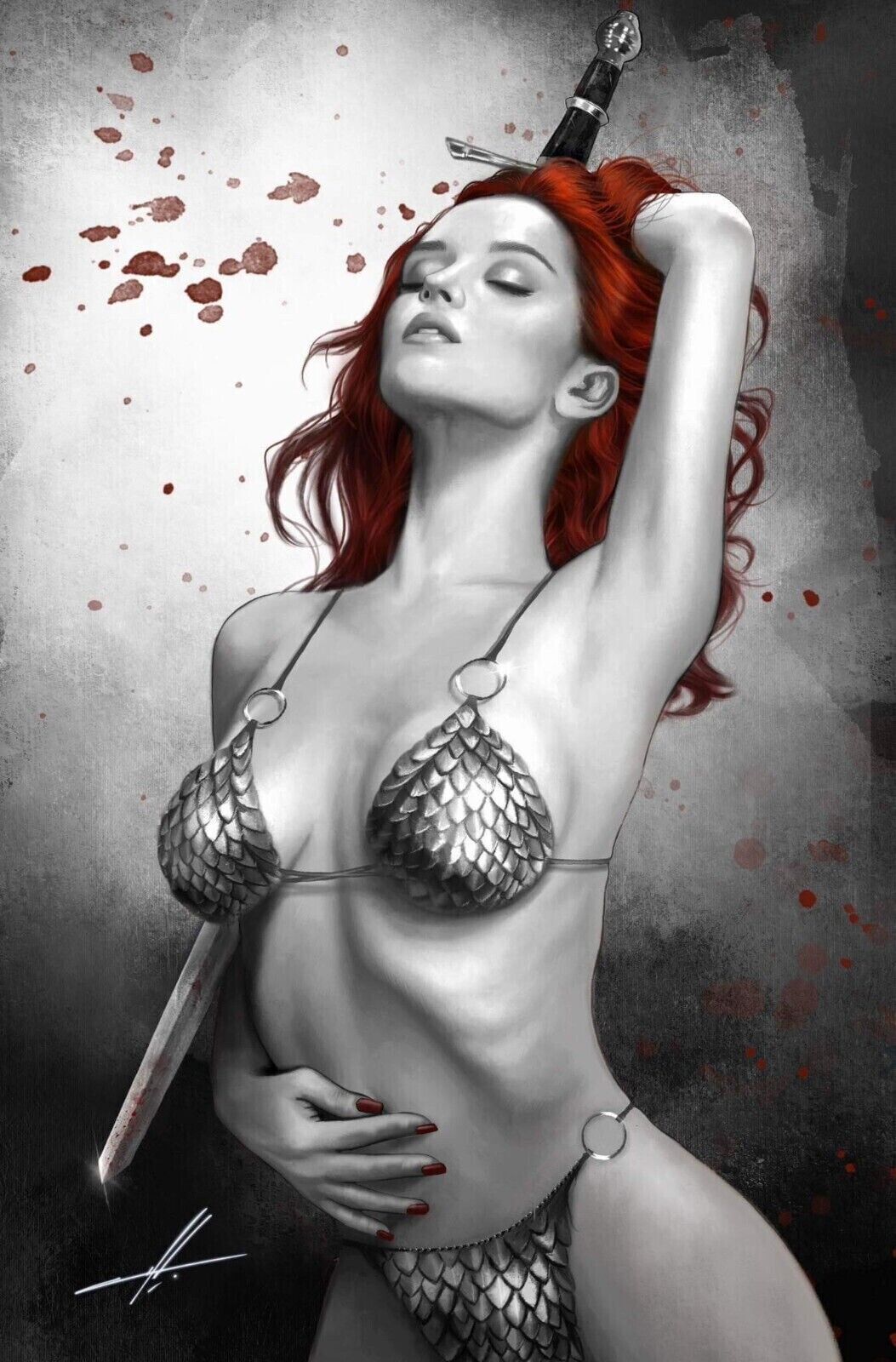 RED SONJA #1 (CARLA COHEN EXCLUSIVE COLOR SPLASH VARIANT)(2023) ~ Dynamite