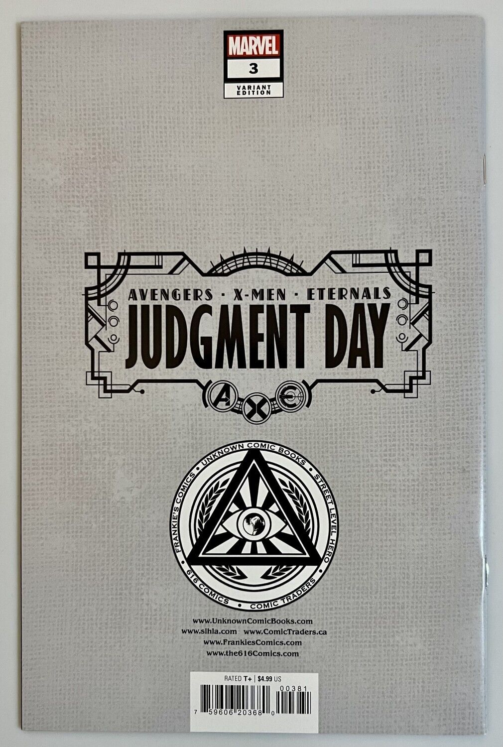 A.X.E. Judgement Day #3 David Nakayama Unknown Comics Trade Dress