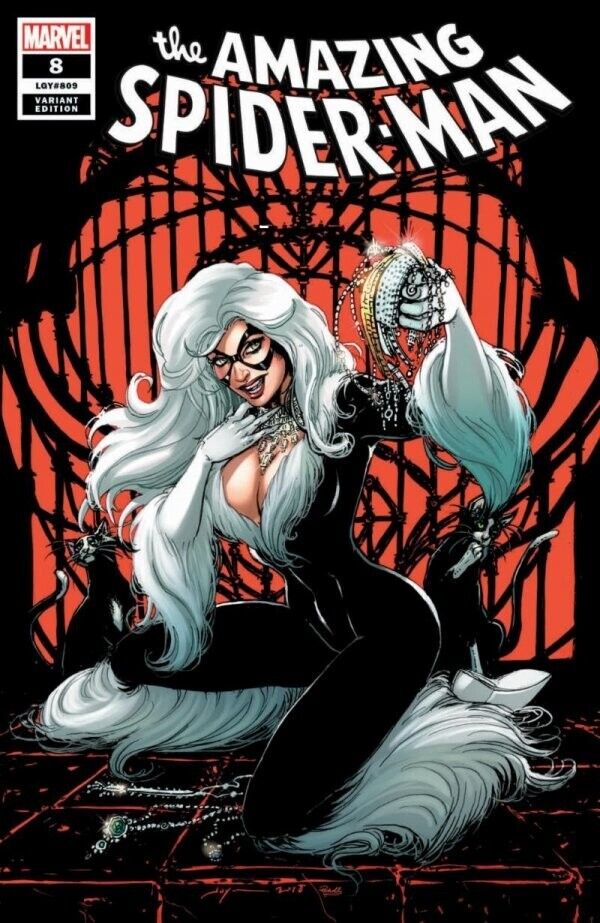 Amazing Spider-Man #8  Joyce Chin Black Cat Variant 2018 NM 🔥